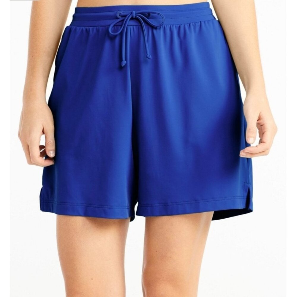 Women's Size L BeanSport Swimwear, Pull-On Shorts Cobalt Blue Panty Swim Shorts